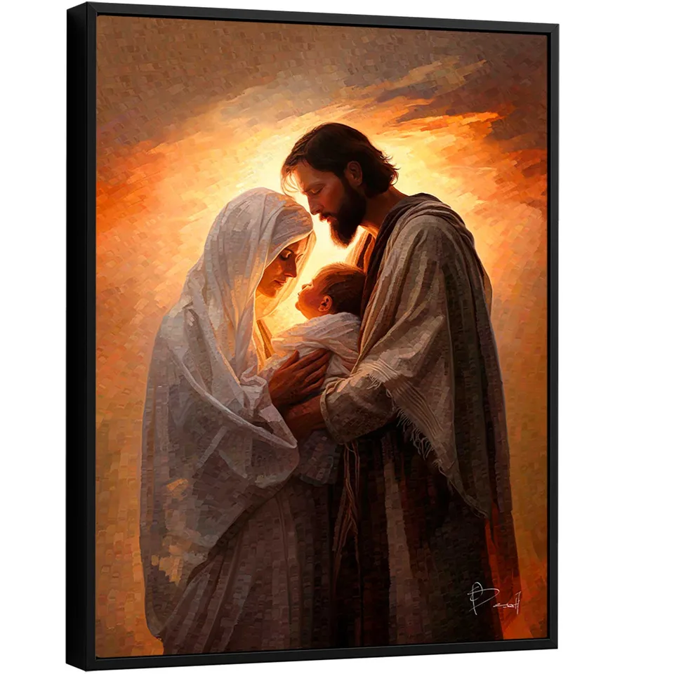 Quadro Sagrada Família Realista - Quadros para Quarto | QuadrosDecorativos.com