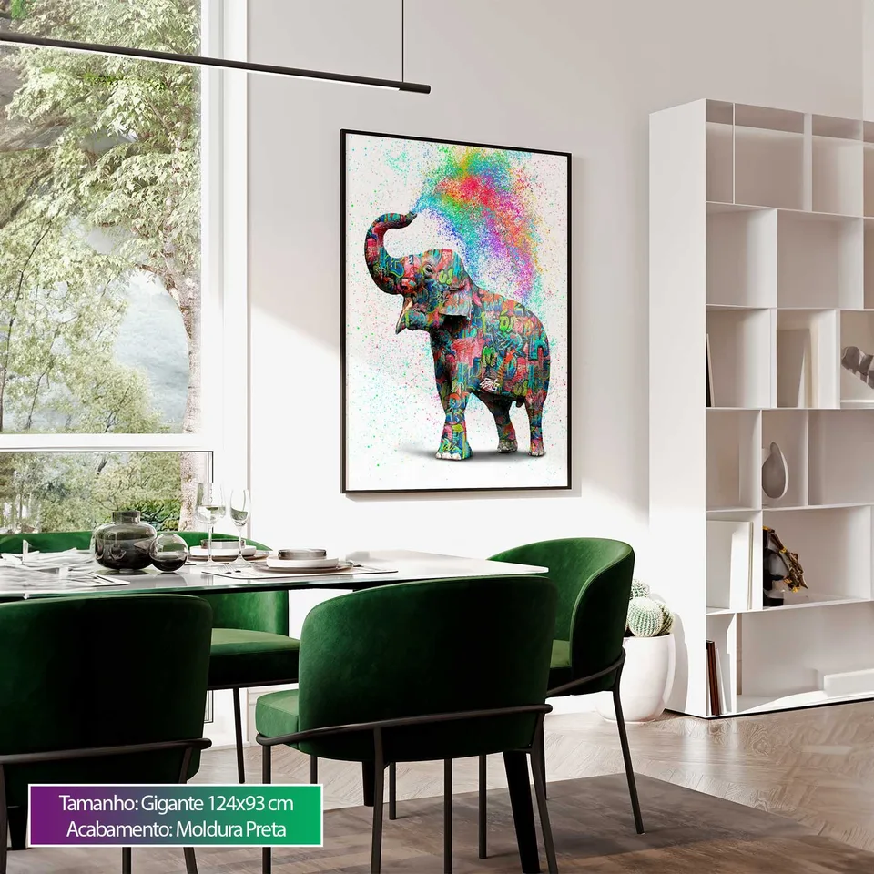 Quadro Elefante Colorido Grafite CRAIG — foto 6