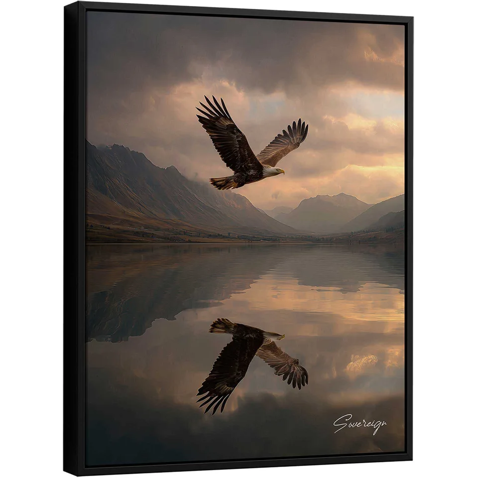 Quadro Águia Sobre o Lago - Quadros de Motivação | QuadrosDecorativos.com