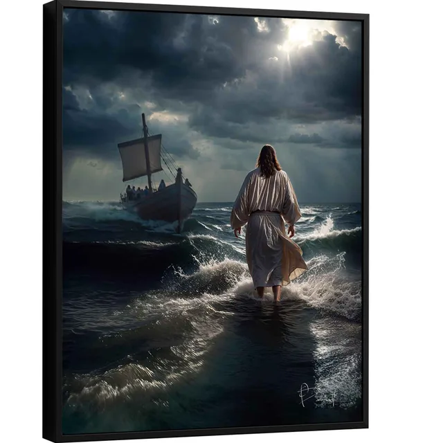 Quadro Jesus sobre as Ondas - Quadros para Quarto | QuadrosDecorativos.com