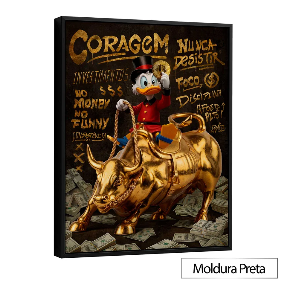Quadro The Duck's Wall Street Grafite Dourado