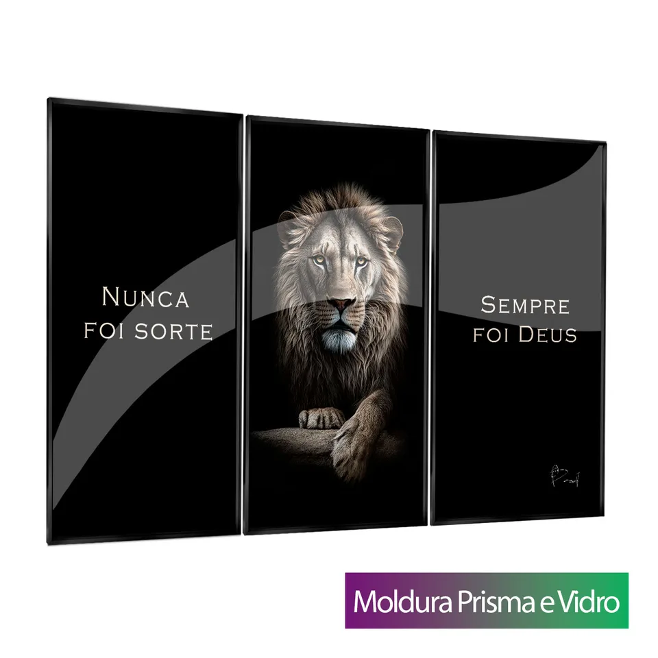Quadro decorativos Nunca Foi Sorte, Sempre Foi Deus 3 Peças