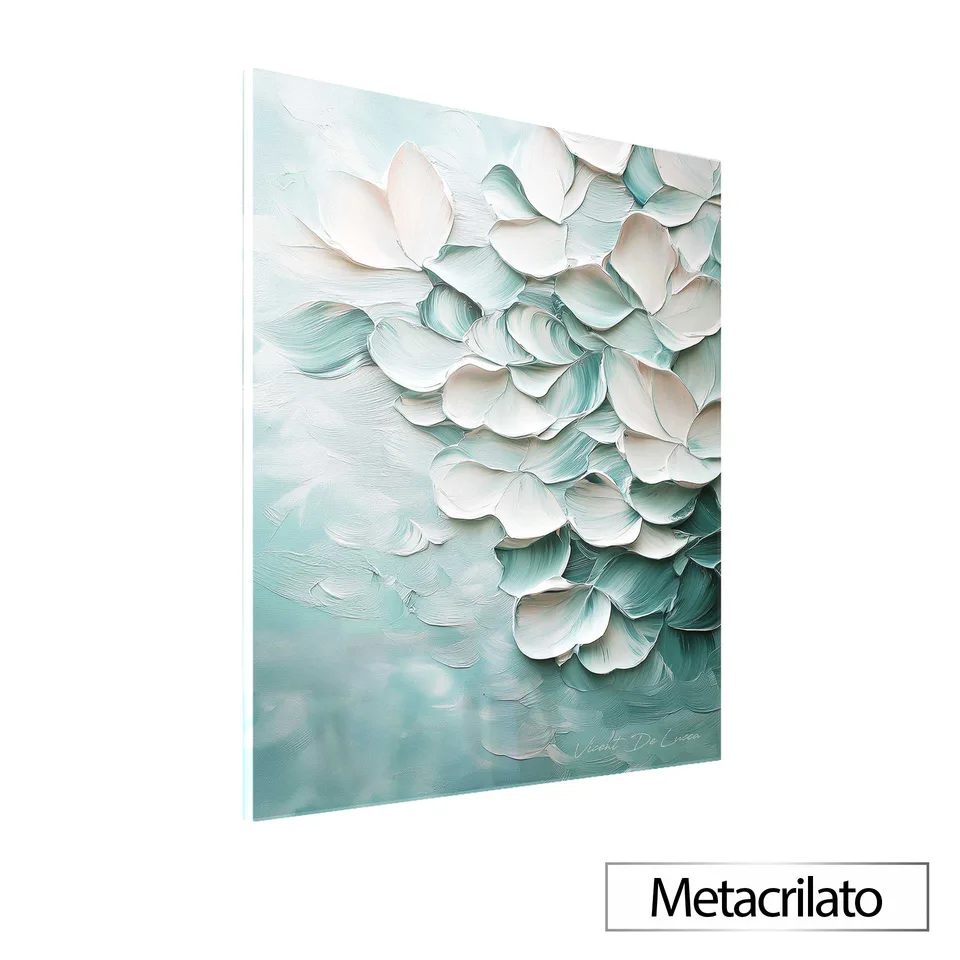 Quadro Abstrato Pétalas ao Vento em Metacrilato