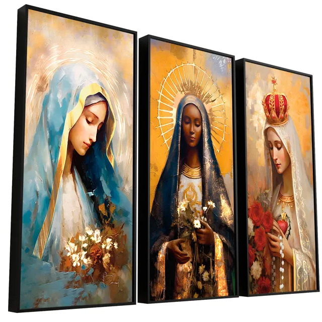 Quadro Nossas Senhoras Strati D'Arte 3 Peças