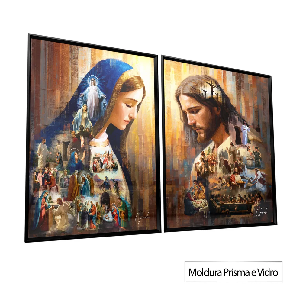 Quadro O Legado de Jesus e Maria 2 Peças