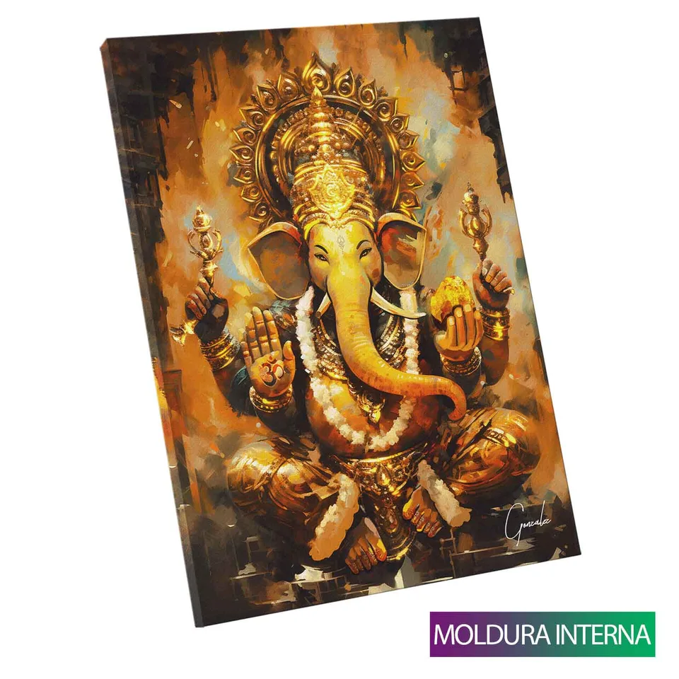 Quadro Ganesha Strati D'Arte — Moldura Interna, Médio 64x48
