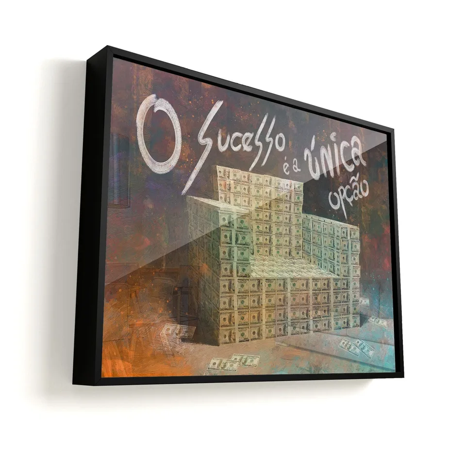 Quadro O Sucesso é a Única Opção vidro