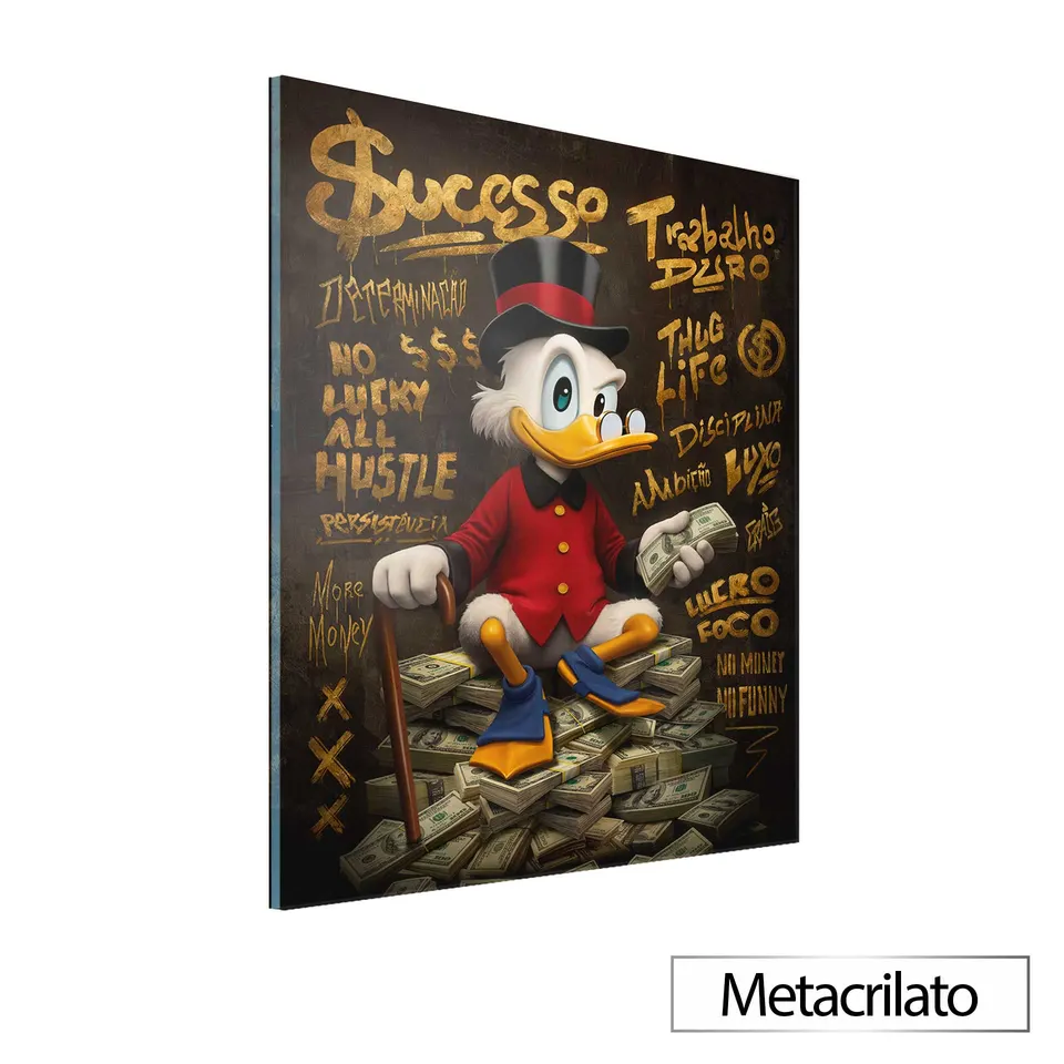 Quadro The Duck's Grafite Dourado