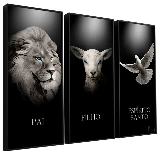 Quadro Santíssima Trindade 3 Peças - Arquétipos | QuadrosDecorativos.com