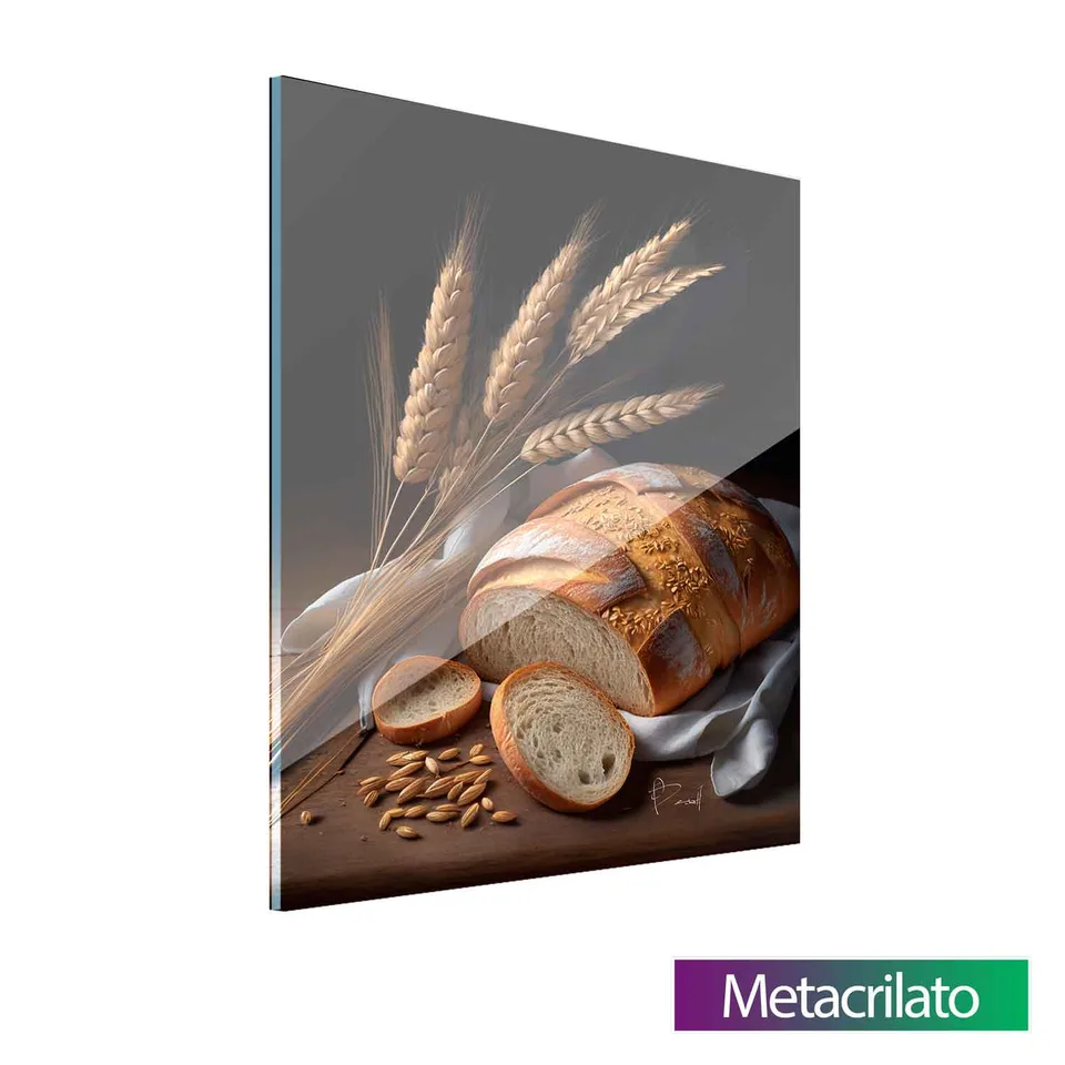 Quadro decorativo Pão e Trigo