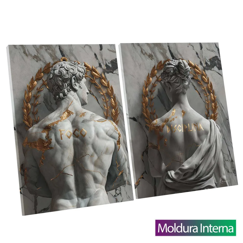 Quadro Corpos Olímpicos 2 Peças — Moldura Interna, Médio 64x48