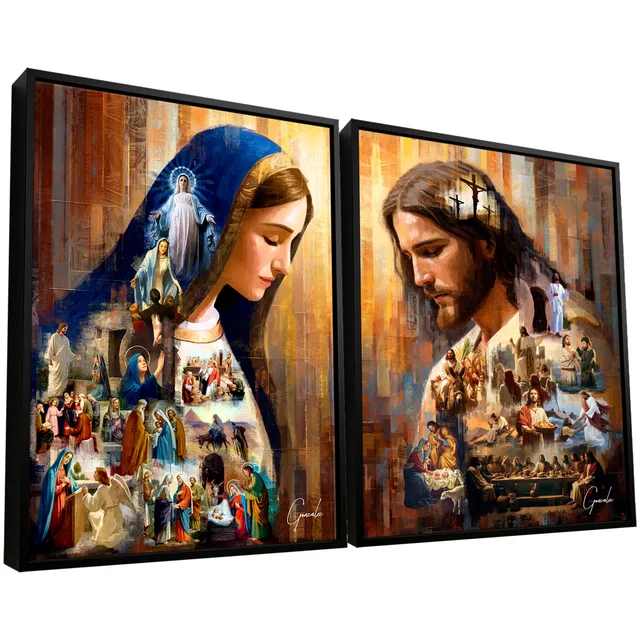 Quadro O Legado de Jesus e Maria 2 Peças