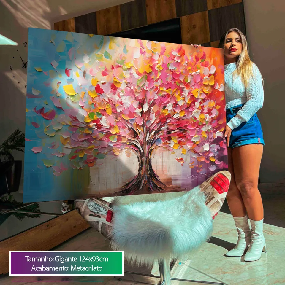 Quadro Árvore Explosão de Cores