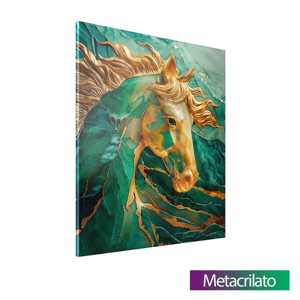 Quadro Cavalo Esmeralda com Ouro — foto 13