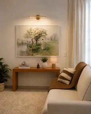Quadro O Pastor da Paz – Coleção Minimalista na casa de Maria Clara