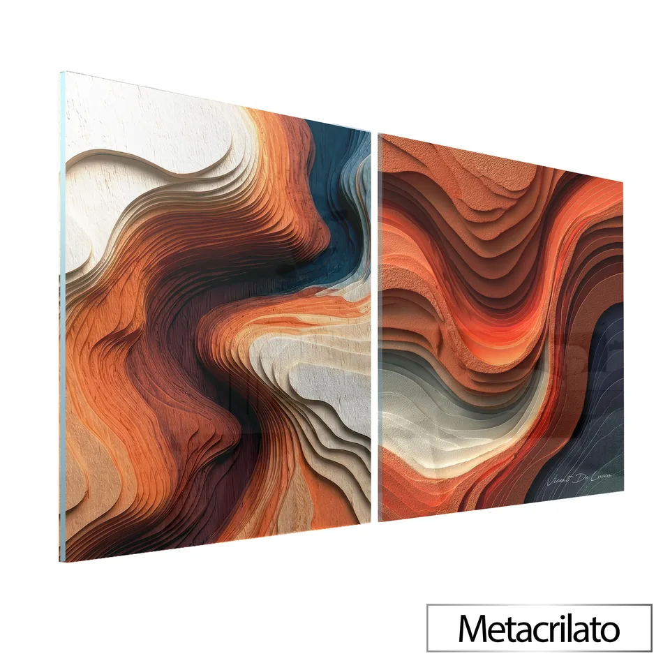 Quadro Fluxo Entre Curvas - 2 Peças