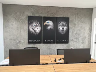 Quadro Disciplina, Execução e Foco 3 Peças na casa de Renato