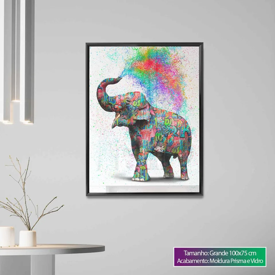 Quadro Elefante Colorido Grafite CRAIG — foto 3
