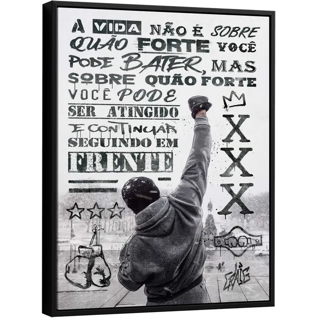 Quadro Rocky Balboa Grafite Capa