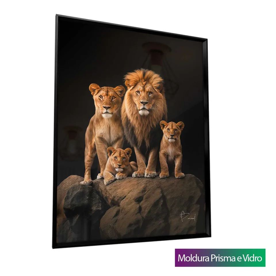 Quadro Família de Leões no Preto — foto 12