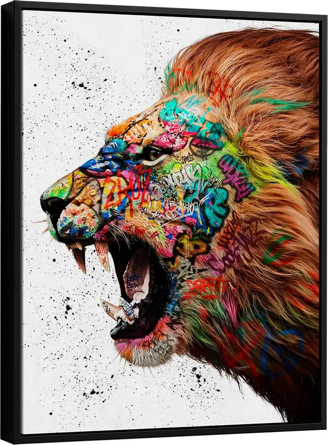 Quadro O Chamado do Leão - Quadros de Leão | QuadrosDecorativos.com