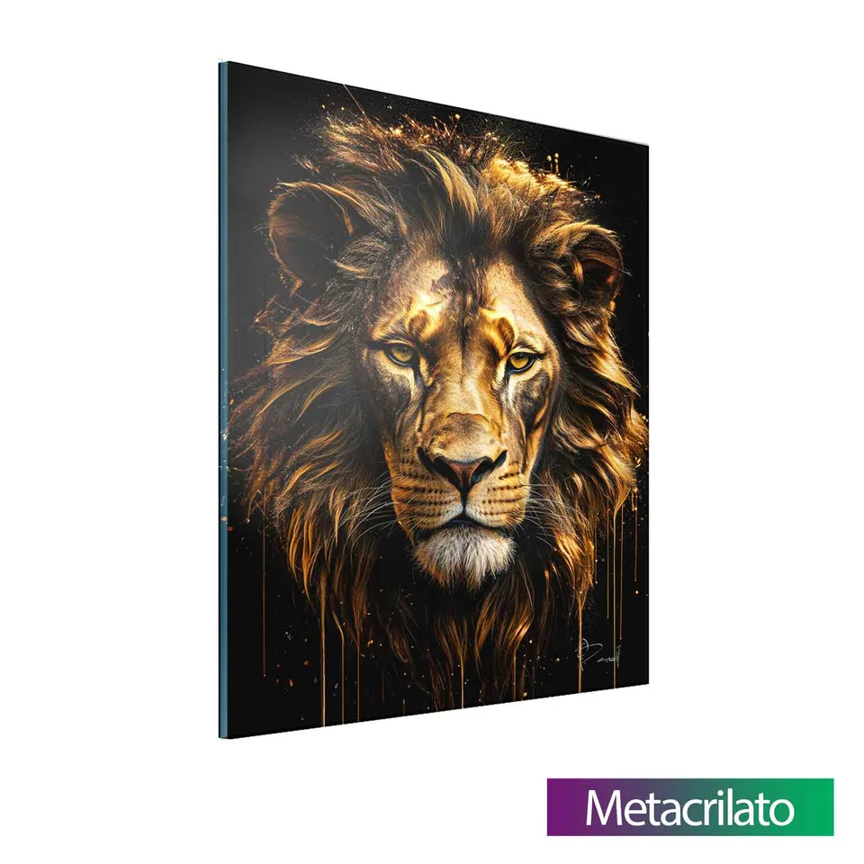 Quadro Leão Molten Gold