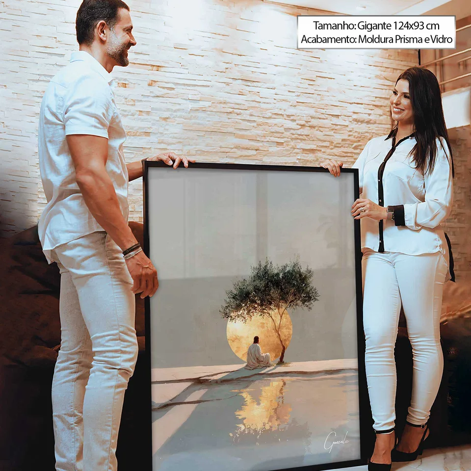 quadro cristo em serenidade — composição minimalista natureza sagrada