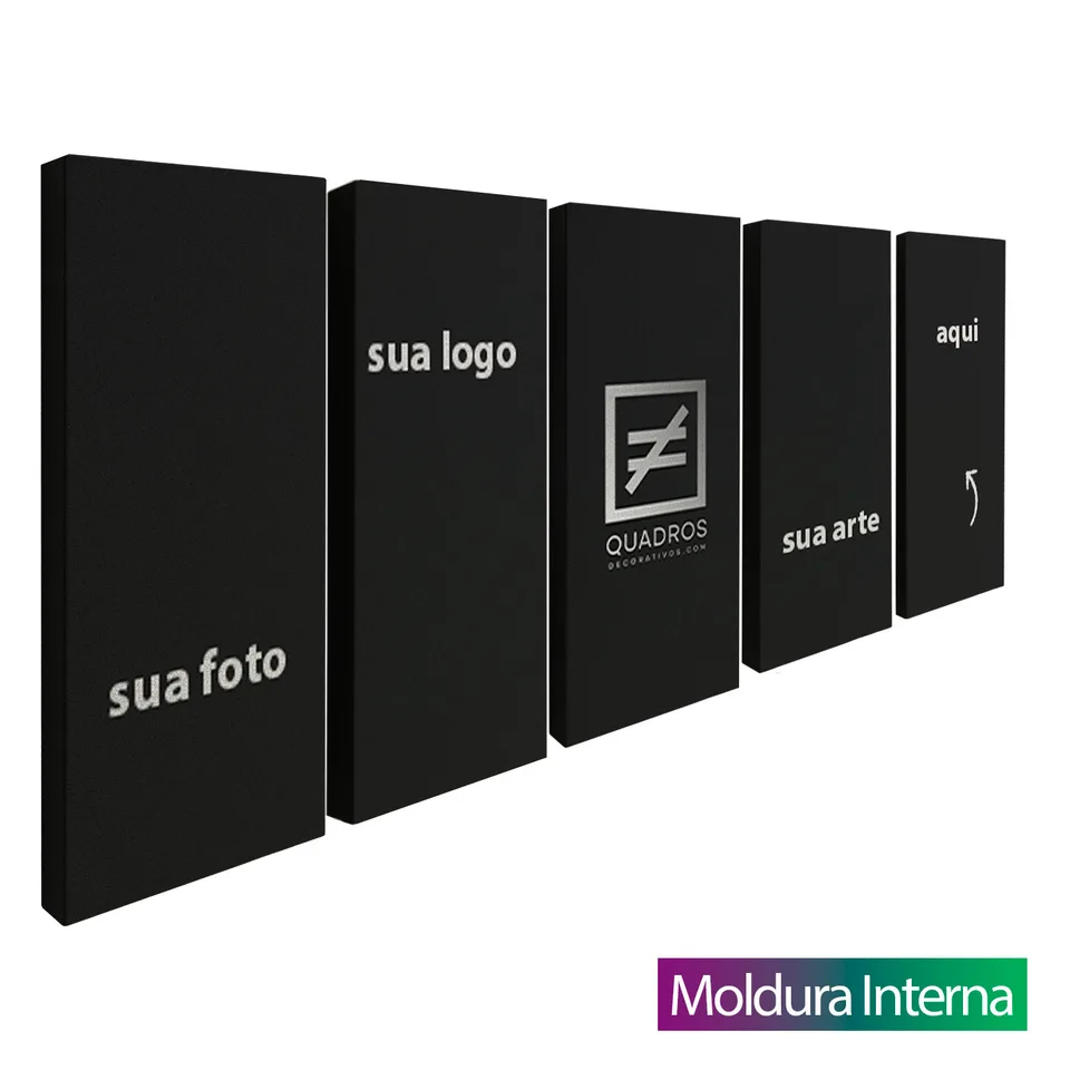 Quadro Personalizado 5 Peças Acabamento Moldura Interna