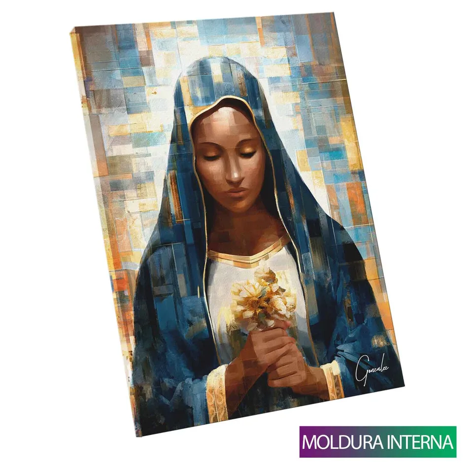 Quadro Nossa Senhora Aparecida Grid Art — Moldura Interna, Médio 64x48