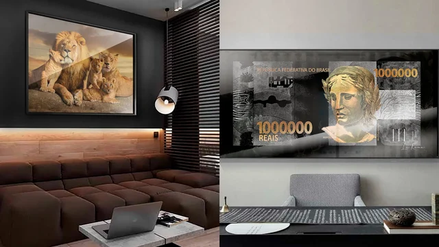 Quadro para sala de TV: onde pendurar sem competir com a tela