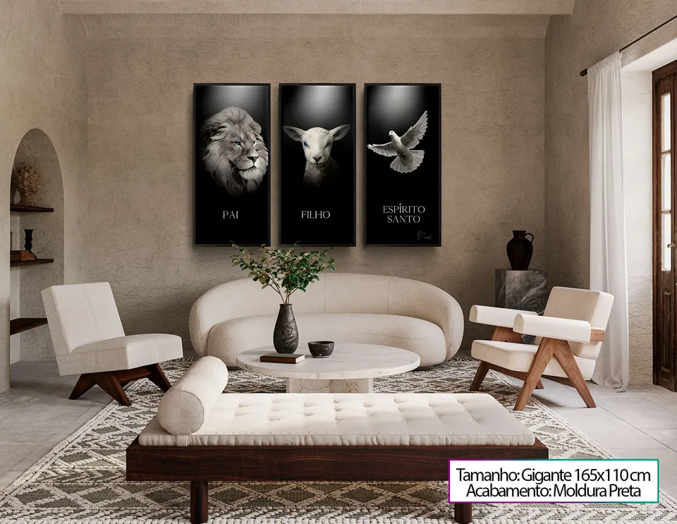 Quadro Santíssima Trindade 3 Peças