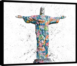 Quadro Cristo Redentor Grafite CRAIG