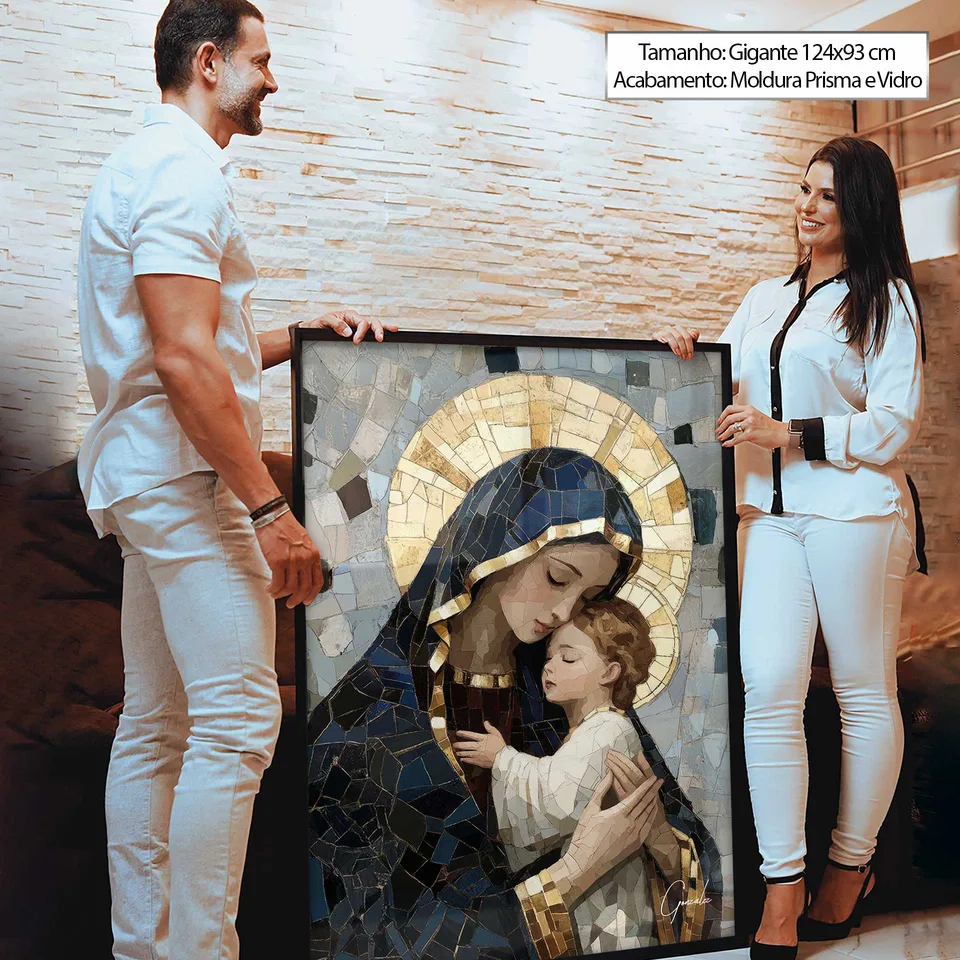 Quadro Maria e Jesus Mosaico — foto 4
