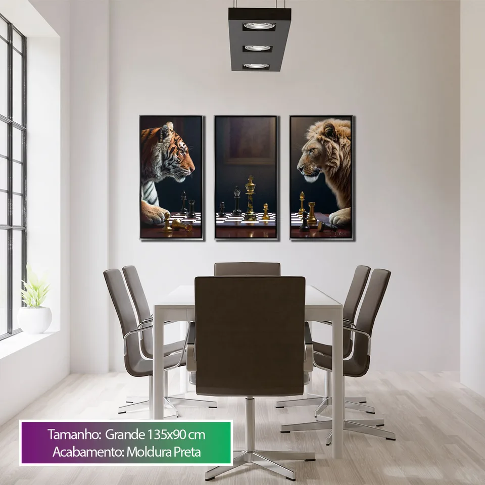 Quadro Jogo de Feras 3 Peças — foto 2