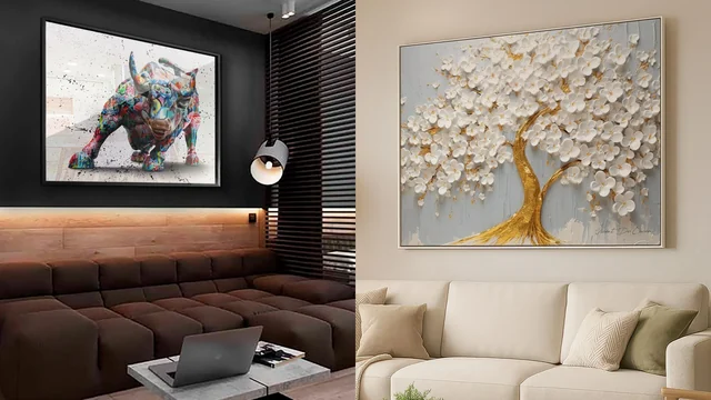 Quadro grande para sala: 10 que ganham com o tamanho (e até onde ir)