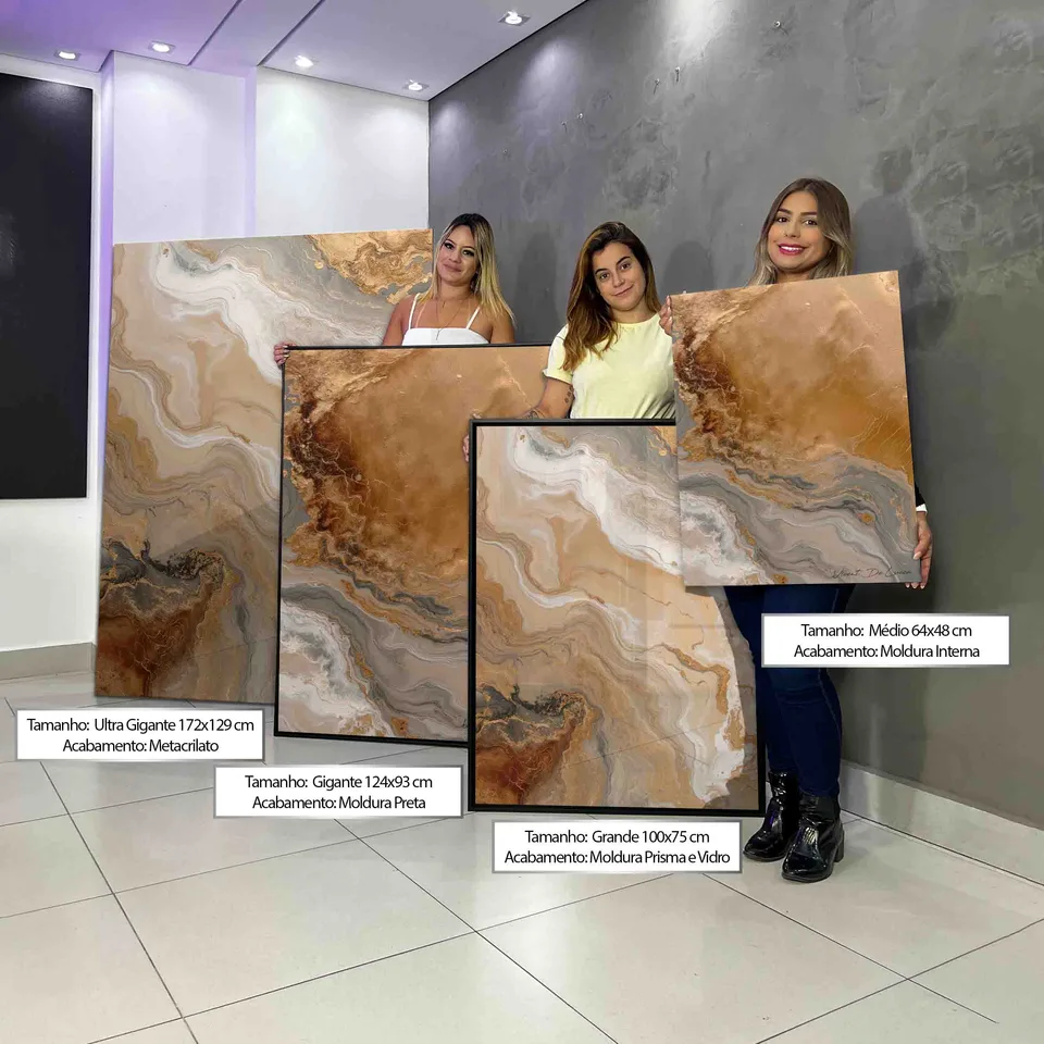 quadro agua e ouro — perspectiva frontal com todas as medidas e acabamentos