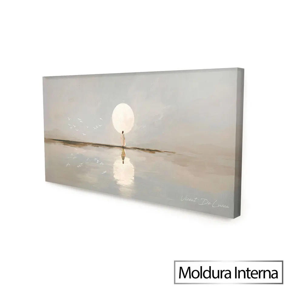 Quadro Jesus em Caminho de Paz - Coleção Minimalista — Moldura Interna, Médio 68x34