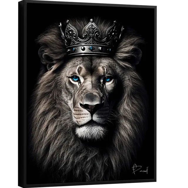 Quadro Leão Soberano decorativo para sala e escritório