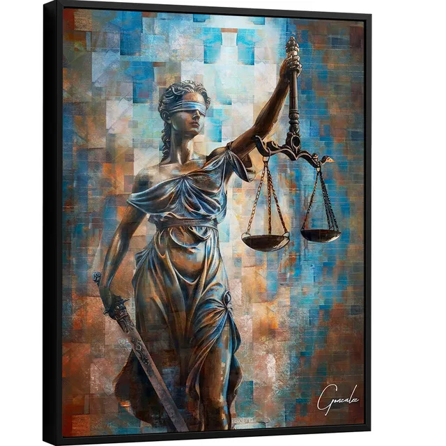 Quadro Deusa da Justiça Grid Art - Quadros Abstratos | QuadrosDecorativos.com