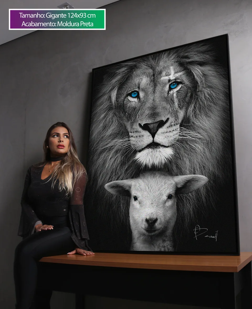 Quadro decorativo O Leão e o Cordeiro