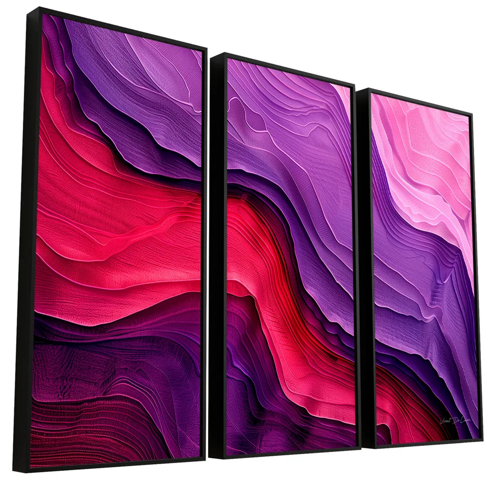 Quadro Abstrato Mármore Encantado - 3 Peças - Quadros para Consultório | QuadrosDecorativos.com