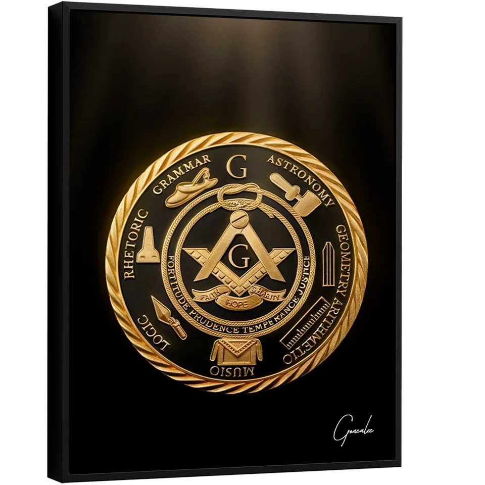 Quadro Medalha da Maçonaria - Quadros para Estabelecimentos | QuadrosDecorativos.com