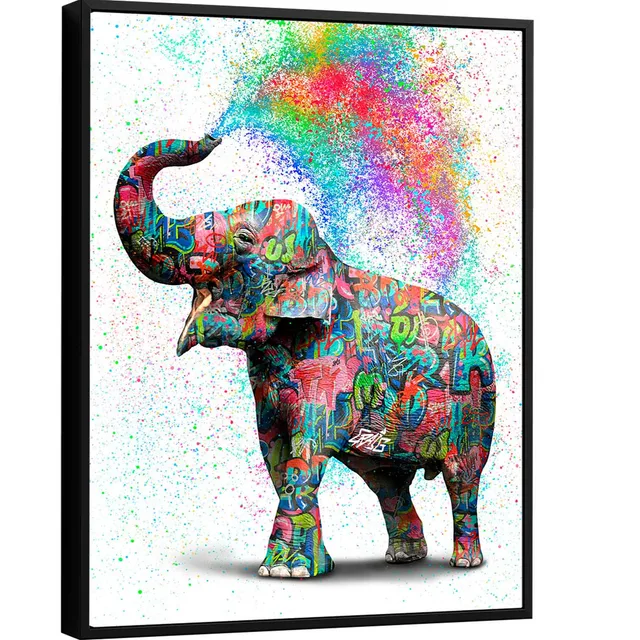 Quadro Elefante Colorido Grafite CRAIG - Artista CRAIG | QuadrosDecorativos.com