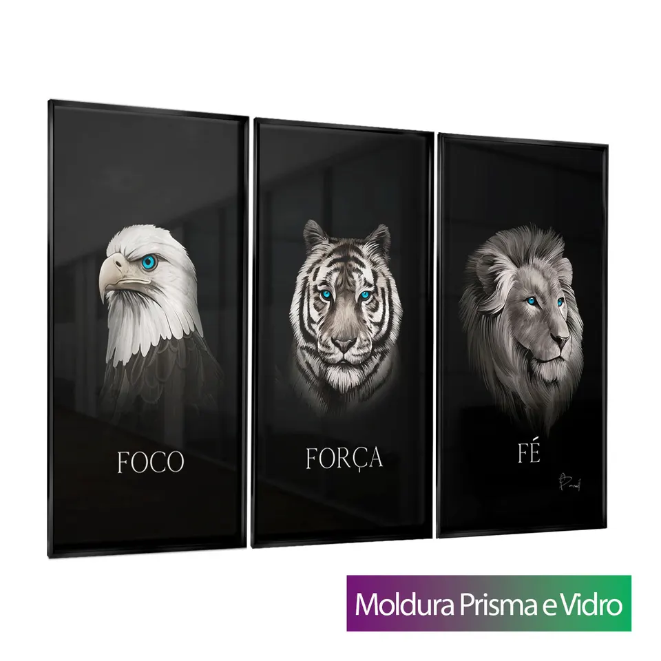 Quadro Foco, Força e Fé 3 Peças — foto 11
