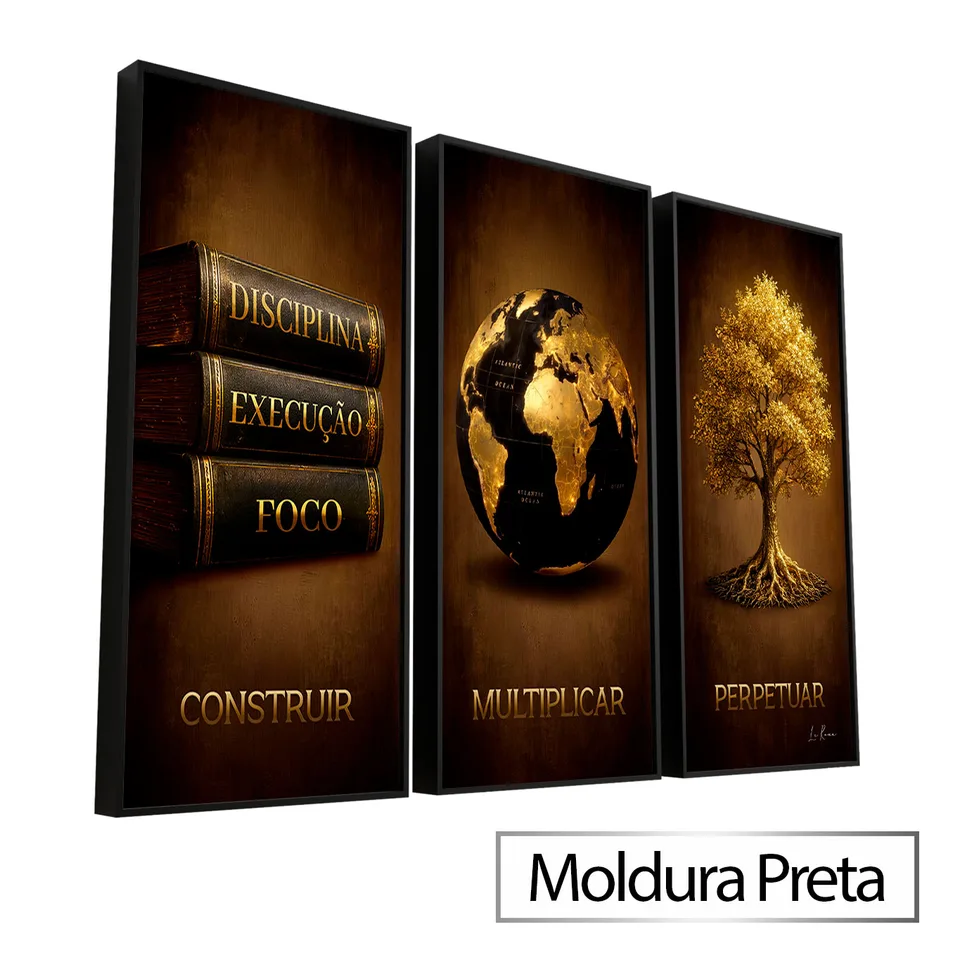 Quadro Pilares da Riqueza 3 Peças