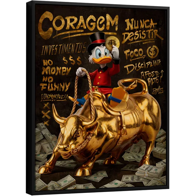 7268 Quadro The Duck’s Wall Street Grafite Dourado (2)