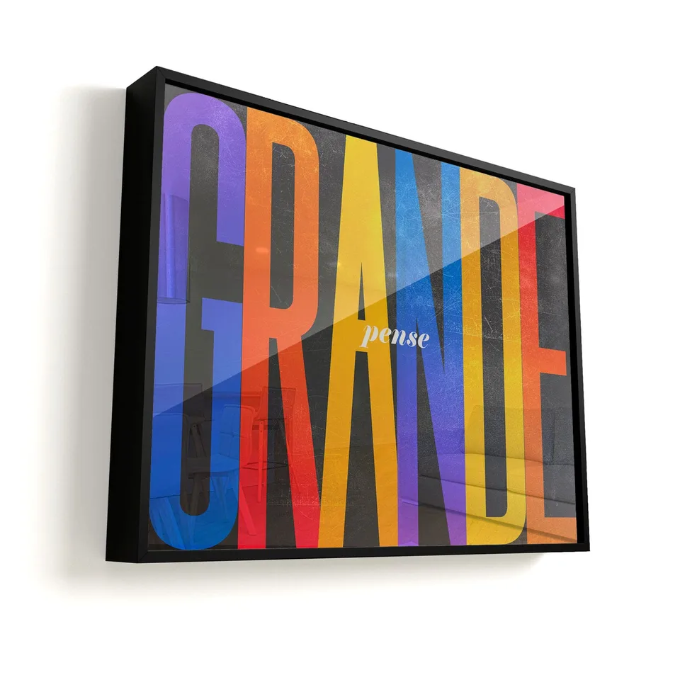 Quadro Pense Grande vidro