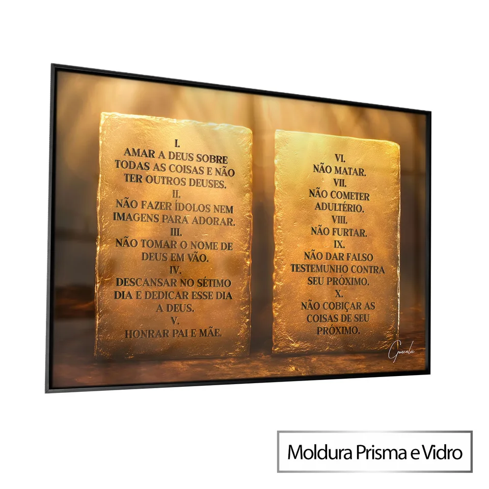 Quadro 10 Mandamentos arte religiosa - quarto e escritório