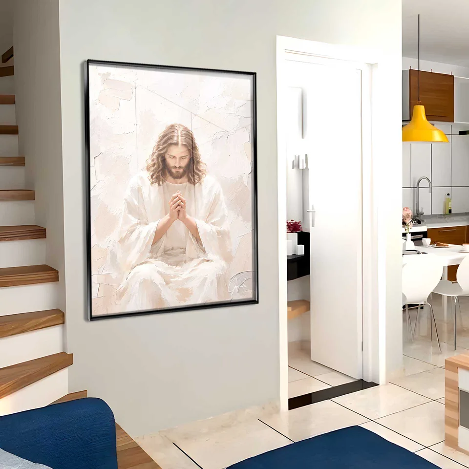 Quadro A Oração de Jesus - Coleção Cream Art — foto 3
