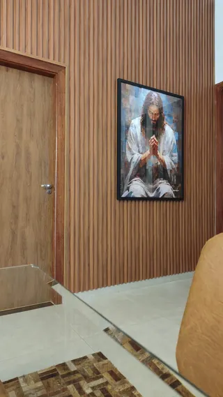 Quadro Jesus Grid Art na casa de Rodrigo